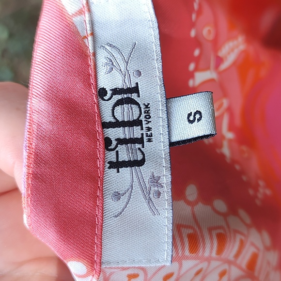 Tibi Orange and Pink Silk Kimono Shirt - Picture 5 of 6
